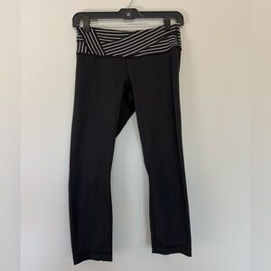 Lululemon Black Wunder Under Crop Leggings Size Small